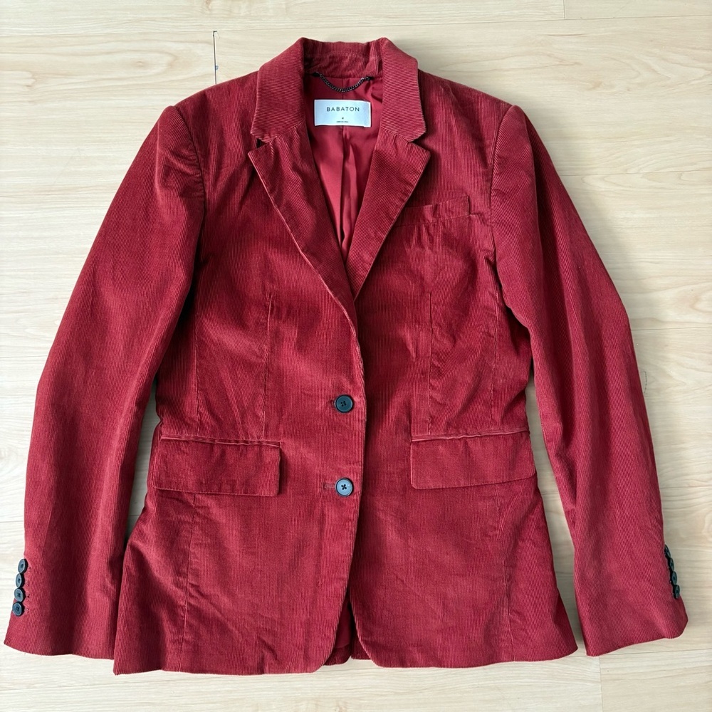 Babaton Rust Corduroy Blazer Women’s Size 4 Aritzia Jacket - Picture 8 of 14
